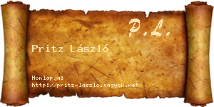 Pritz László névjegykártya